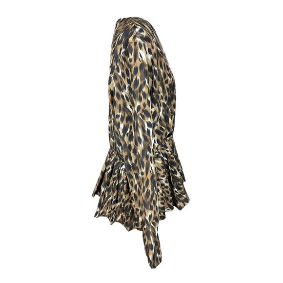 Leopard Print Deep V Neck Blouse - Picture 3 of 5